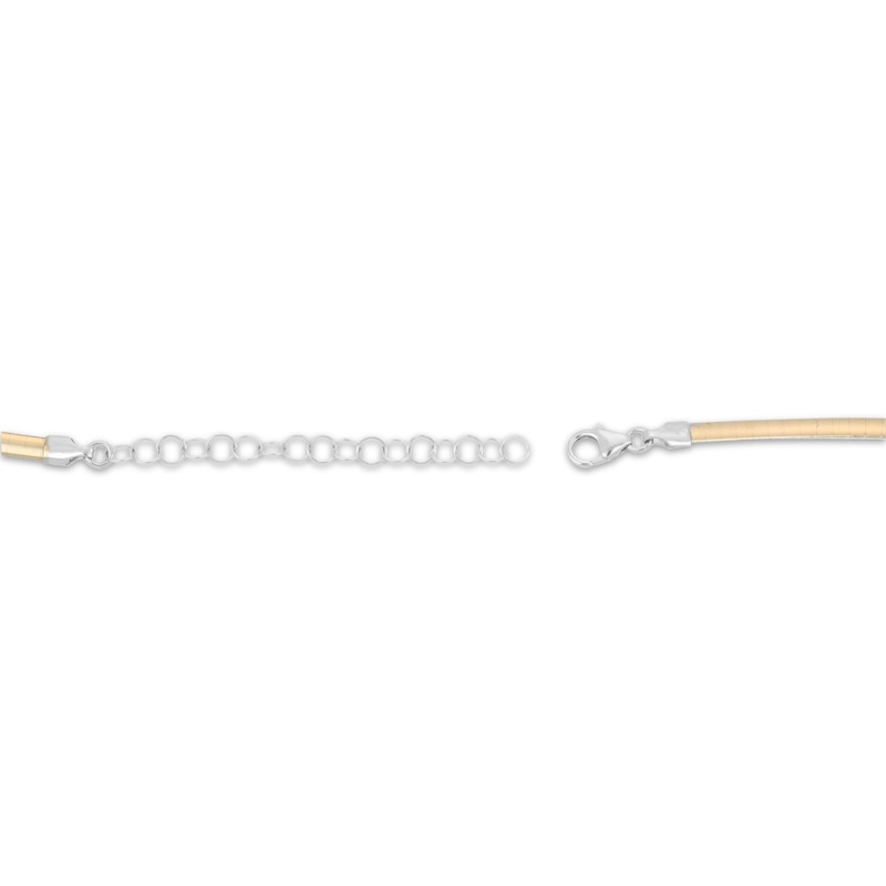Main Image 3 of 3mm Omega Chain Necklace Solid 10K Two-Tone Gold 20"