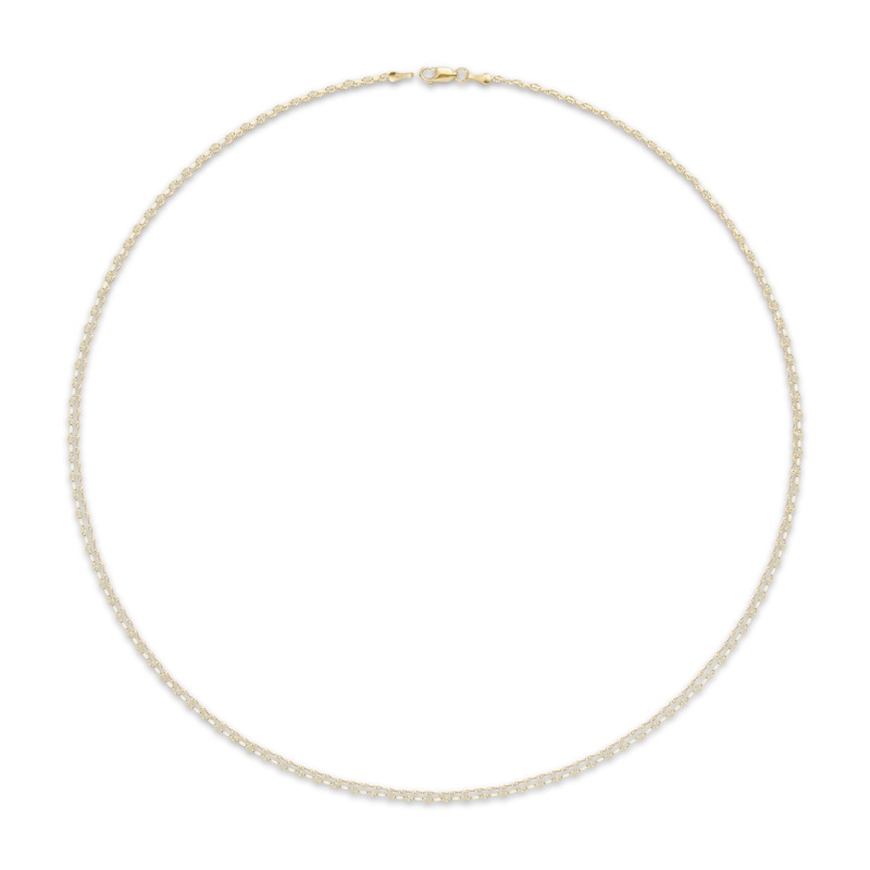 Main Image 1 of Double-Strand Singapore & Valentino Chain Necklace Solid 10K Yellow Gold 18"