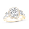 Thumbnail Image 1 of Now + Forever Lab-Grown Diamonds Radiant-Cut Halo Engagement Ring 3-1/5 ct tw 14K Yellow Gold