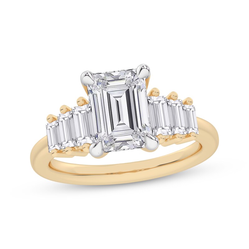 Main Image 1 of Now + Forever Lab-Grown Diamonds Emerald-Cut Engagement Ring 2-5/8 ct tw 14K Yellow Gold