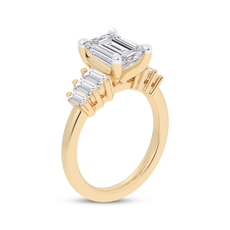 Main Image 2 of Now + Forever Lab-Grown Diamonds Emerald-Cut Engagement Ring 2-5/8 ct tw 14K Yellow Gold