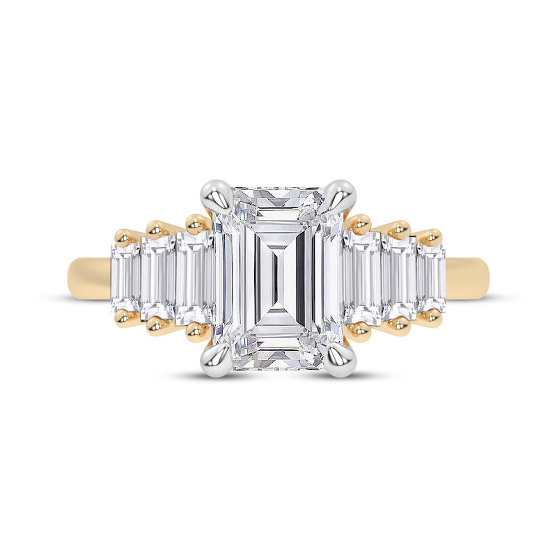Main Image 3 of Now + Forever Lab-Grown Diamonds Emerald-Cut Engagement Ring 2-5/8 ct tw 14K Yellow Gold