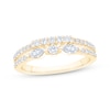 Thumbnail Image 1 of Now + Forever Round & Marquise-Cut Diamond Two-Row Anniversary Ring 1/2 ct tw 10K Yellow Gold