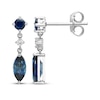 Thumbnail Image 3 of Blue & White Lab-Created Sapphire Drop Earrings Sterling Silver