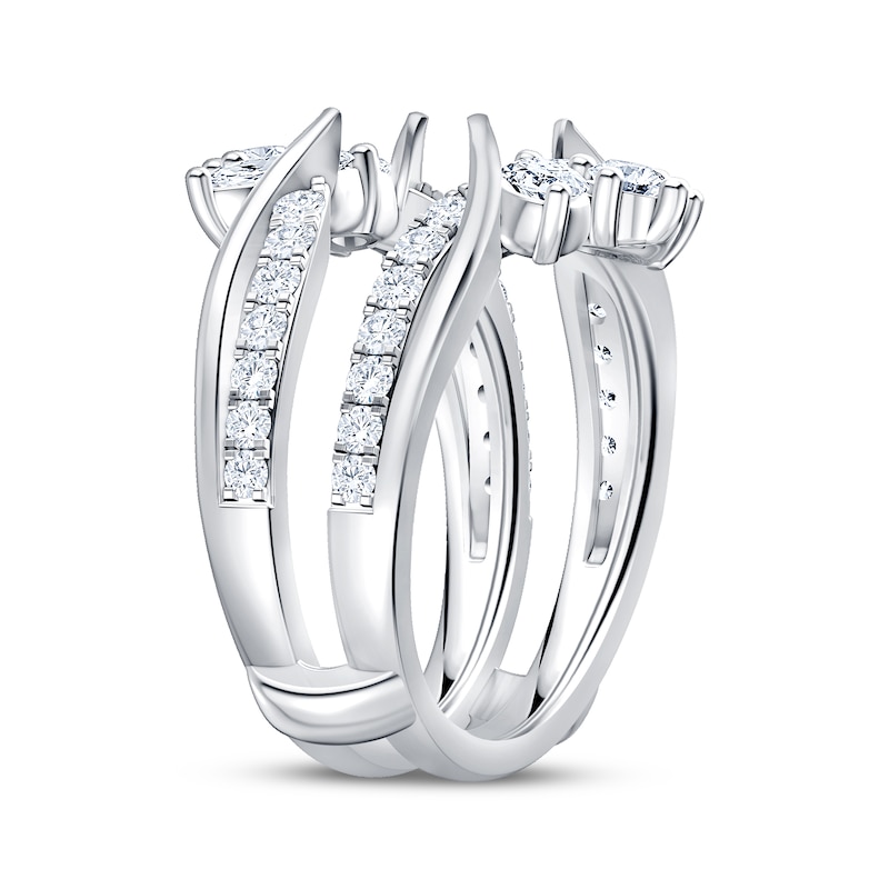 Main Image 2 of Now + Forever Lab-Grown Diamonds Marquise & Round-Cut Enhancer Ring 1-1/2 ct tw 14K White Gold