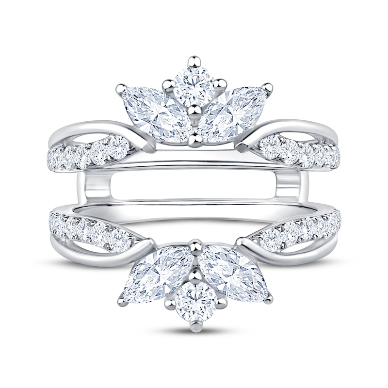 Main Image 3 of Now + Forever Lab-Grown Diamonds Marquise & Round-Cut Enhancer Ring 1-1/2 ct tw 14K White Gold