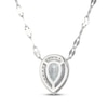 Thumbnail Image 3 of Pear-Shaped Natural Aquamarine & White Lab-Created Sapphire Necklace Sterling Silver 18"