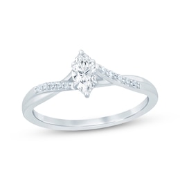 Now + Forever Marquise-Cut Diamond Engagement Ring 3/8 ct tw 14K White Gold