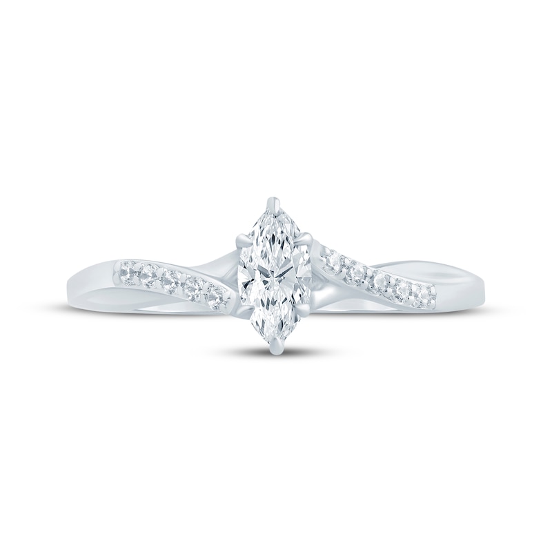 Main Image 3 of Now + Forever Marquise-Cut Diamond Engagement Ring 3/8 ct tw 14K White Gold