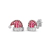 Thumbnail Image 1 of Lab-Created Ruby & White Lab-Created Sapphire Santa Hat Stud Earrings Sterling Silver