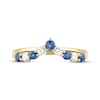 Thumbnail Image 3 of Now + Forever Blue Sapphire & Diamond Chevron Anniversary Ring 1/4 ct tw 10K Yellow Gold