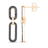 Thumbnail Image 3 of Black Diamond Paperclip Link Drop Earrings 3/8 ct tw 10K Yellow Gold