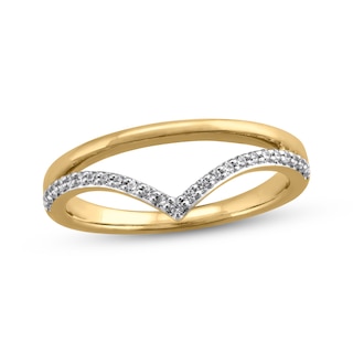 STUDIO BY KAY Diamond Chevron Ring 1/8 ct tw 24K Yellow Gold Vermeil Sterling Silver