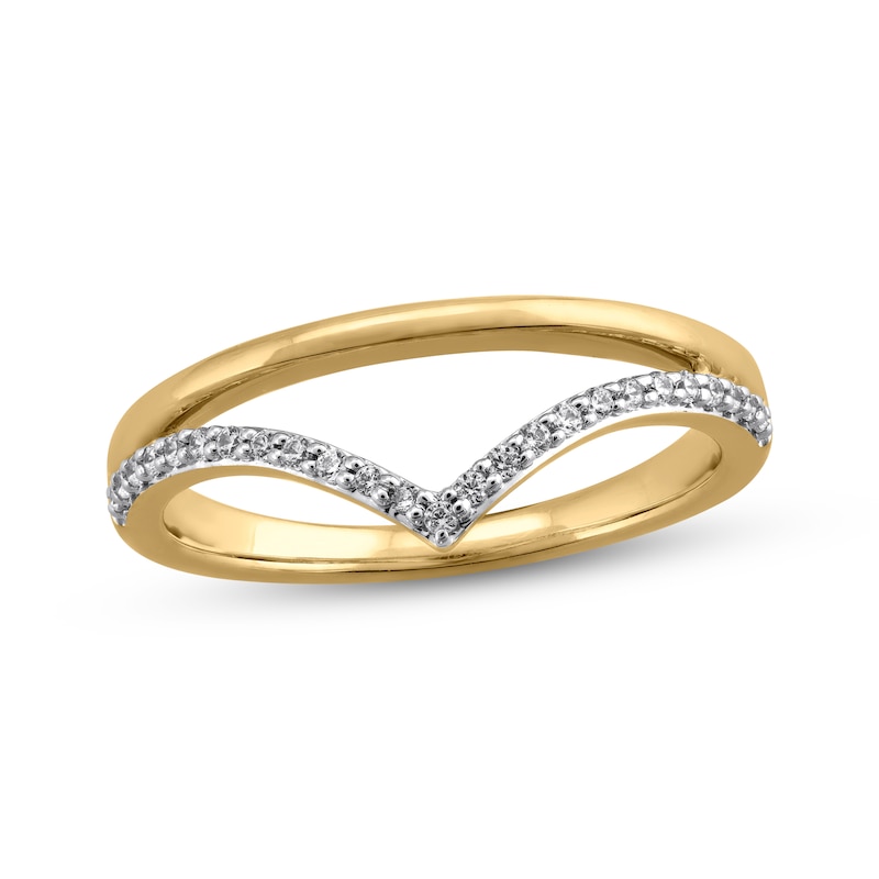 Main Image 1 of STUDIO BY KAY Diamond Chevron Ring 1/8 ct tw 24K Yellow Gold Vermeil Sterling Silver