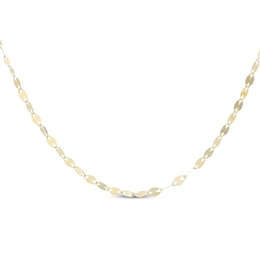 Graduated Mirror Chain Necklace Solid 10K Yellow Gold 18"