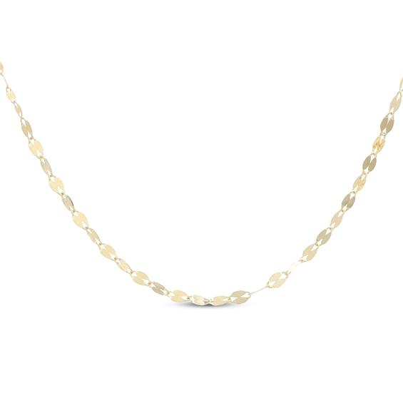 Graduated Mirror Chain Necklace Solid 10K Yellow Gold 18"