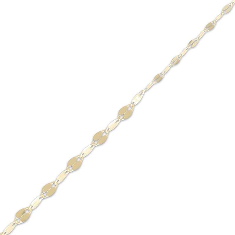 Main Image 2 of Graduated Mirror Chain Necklace Solid 10K Yellow Gold 18"