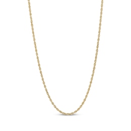 3mm Diamond-Cut Glitter Rope Chain Necklace Solid 14K Yellow Gold 20"