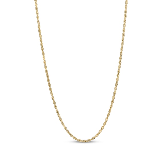 3mm Diamond-Cut Glitter Rope Chain Necklace Solid 14K Yellow Gold 20"