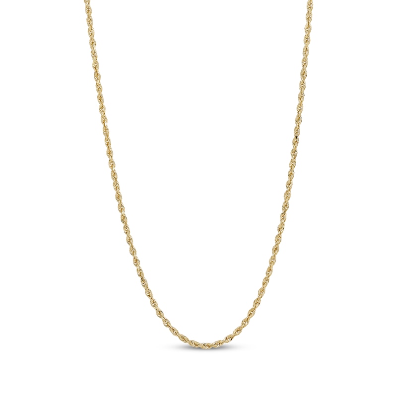 Main Image 1 of 3mm Diamond-Cut Glitter Rope Chain Necklace Solid 14K Yellow Gold 20"