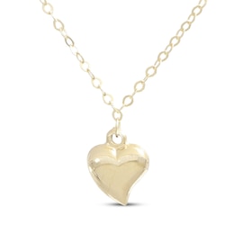 Abstract Heart Necklace 10K Yellow Gold 18"