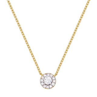 Rocksbox Lab-Grown Diamond Halo Necklace 1/6 ct tw 24K Yellow Gold Vermeil Sterling Silver 19
