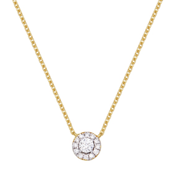 Rocksbox Lab-Grown Diamond Halo Necklace 1/6 ct tw 24K Yellow Gold Vermeil Sterling Silver 19
