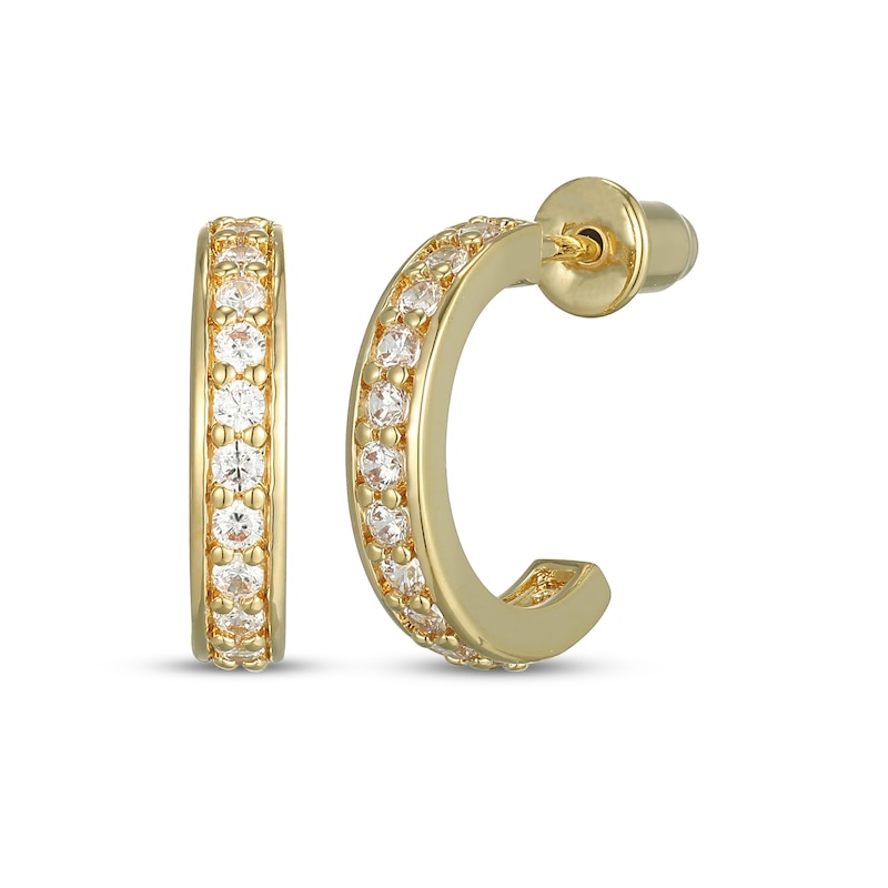 Main Image 1 of Rocksbox The Everyday Lab-Grown Diamond J-Hoop Earrings 3/8 ct tw 24K Yellow Gold Vermeil Sterling Silver