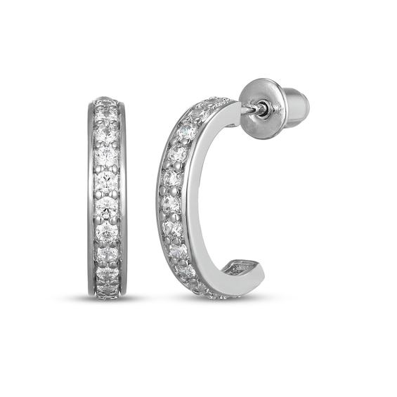 Rocksbox Lab-Grown Diamond J-Hoop Earrings 3/8 ct tw Sterling Silver