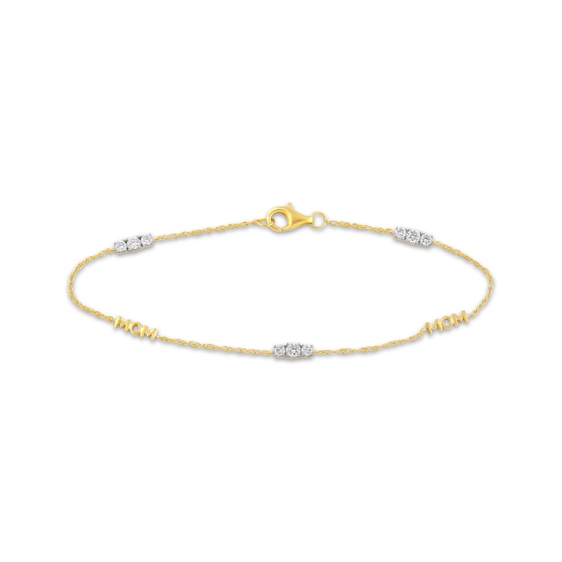 Main Image 1 of KAY Lab-Grown Diamonds Mom Station Bracelet 1/2 ct tw 18K Yellow Gold-Plated Sterling Silver 7"