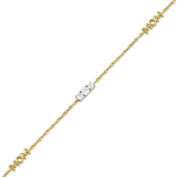 Thumbnail Image 2 of KAY Lab-Grown Diamonds Mom Station Bracelet 1/2 ct tw 18K Yellow Gold-Plated Sterling Silver 7"