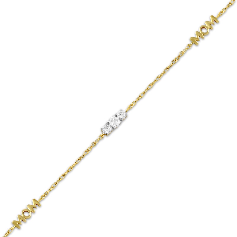 Main Image 2 of KAY Lab-Grown Diamonds Mom Station Bracelet 1/2 ct tw 18K Yellow Gold-Plated Sterling Silver 7"