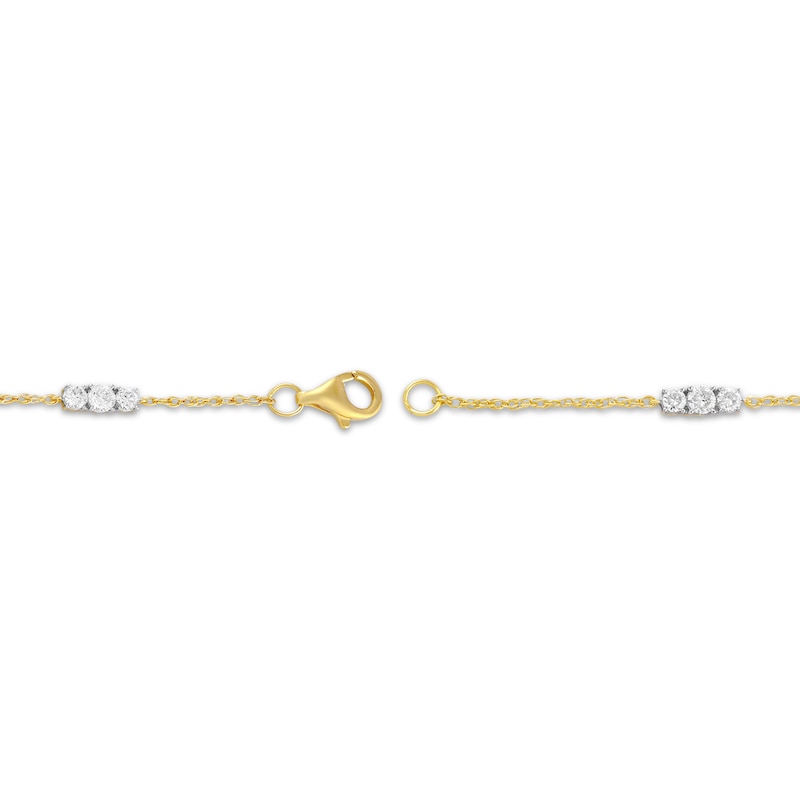 Main Image 3 of KAY Lab-Grown Diamonds Mom Station Bracelet 1/2 ct tw 18K Yellow Gold-Plated Sterling Silver 7"
