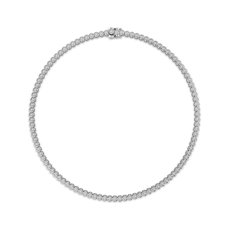 Main Image 1 of Diamond Tennis Necklace 1/2 ct tw Sterling Silver 17"