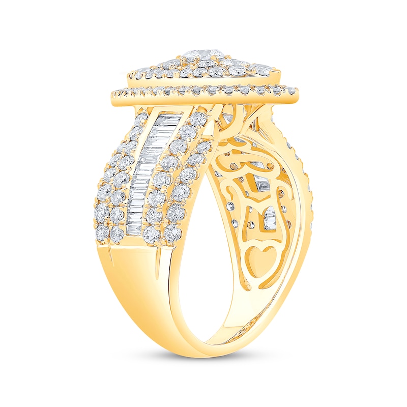 Main Image 5 of Now + Forever Baguette & Round-Cut Multi-Diamond Center Engagement Ring 2-1/4 ct tw 14K Yellow Gold