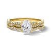 Thumbnail Image 3 of Neil Lane Artistry Oval-Cut Lab-Grown Diamond Bridal Set 1-3/8 ct tw 14K Yellow Gold