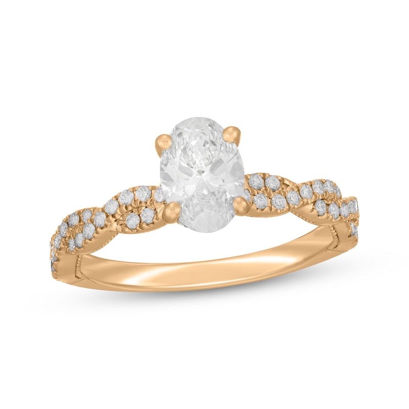 Main Image 1 of Neil Lane Artistry Oval-Cut Lab-Grown Diamond Twist Shank Engagement Ring 1-1/3 ct tw 14K Yellow Gold