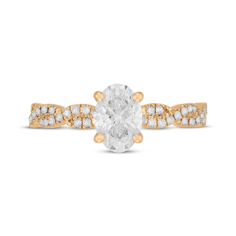 Main Image 3 of Neil Lane Artistry Oval-Cut Lab-Grown Diamond Twist Shank Engagement Ring 1-1/3 ct tw 14K Yellow Gold
