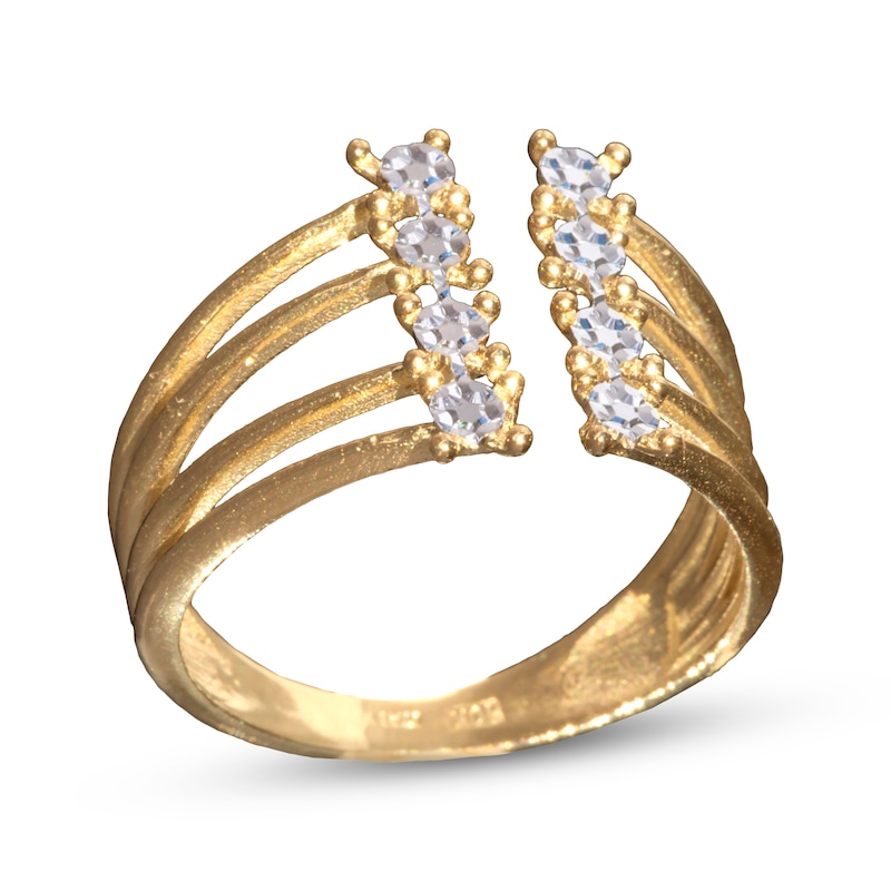 Main Image 1 of Diamond-Cut Multi-Row Open Ring 10K Yellow Gold Size 7