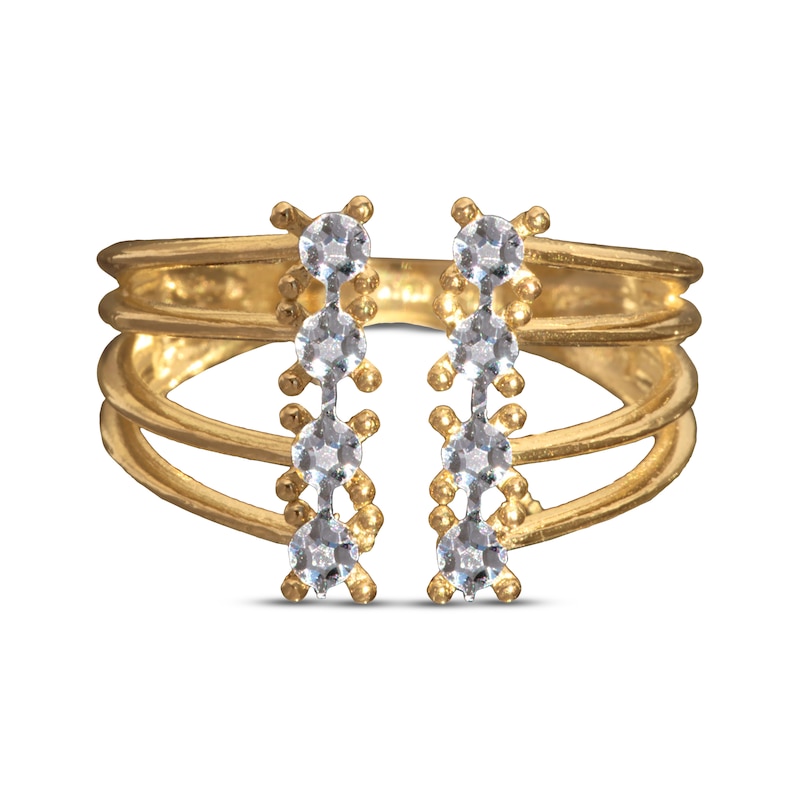 Main Image 2 of Diamond-Cut Multi-Row Open Ring 10K Yellow Gold Size 7