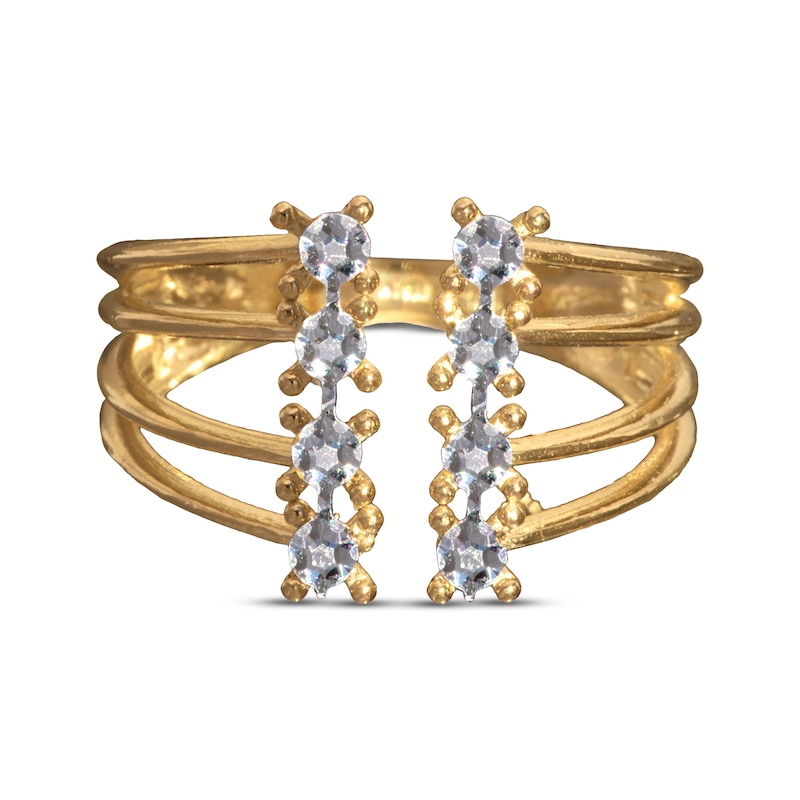 Diamond-Cut Multi-Row Open Ring 10K Yellow Gold