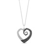 Disney Treasures The Nightmare Before Christmas Black & White Diamond Necklace 1/3 ct tw Sterling Silver 17"