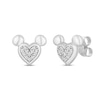 Thumbnail Image 0 of Disney Treasures Mickey Mouse Diamond Heart Stud Earrings 1/15 ct tw Sterling Silver