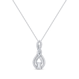 KAY Lab-Grown Diamonds Emerald-Cut Infinity Swirl Necklace 1/2 ct tw 14K White Gold 18"