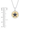 True Fans Dallas Cowboys 1/10 CT. T.W. Diamond Enamel Disc Necklace in Sterling Silver and 10K Yellow Gold