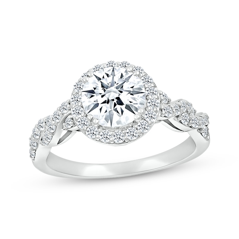 Main Image 1 of Round-Cut White Lab-Created Sapphire &quot;Vacation&quot; Ring Sterling Silver