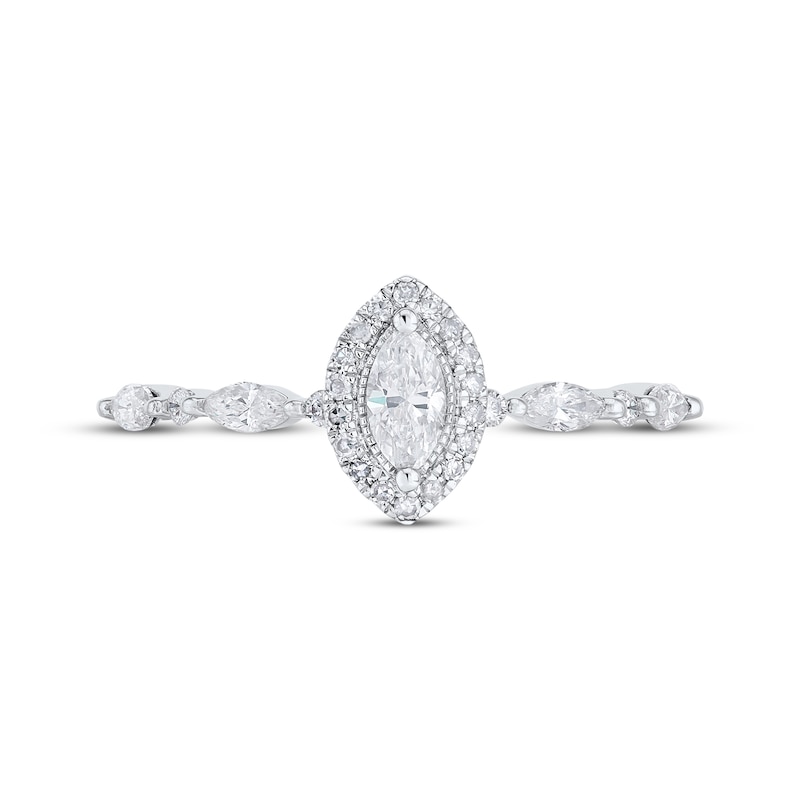 Main Image 3 of Marquise-Cut Diamond Engagement Ring 1/2 ct tw 14K White Gold