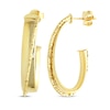 Thumbnail Image 2 of Diamond-Cut Crossover J-Hoop Earrings 14K Yellow Gold