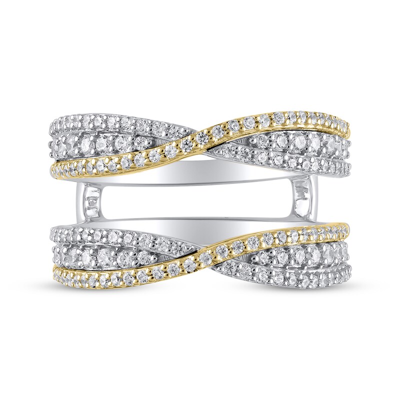 Main Image 3 of Diamond Crossover Enhancer Ring 3/4 ct tw 14K Two-Tone Gold