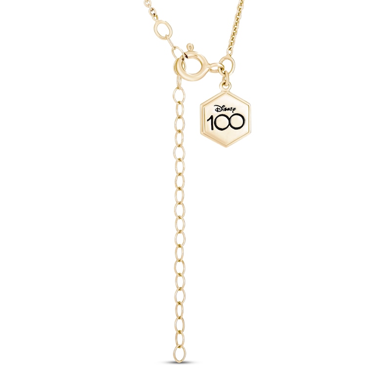 Disney Treasures 100 Years of Disney Diamond Mickey Mouse Necklace 1/8 ct tw 10K Yellow Gold 19"